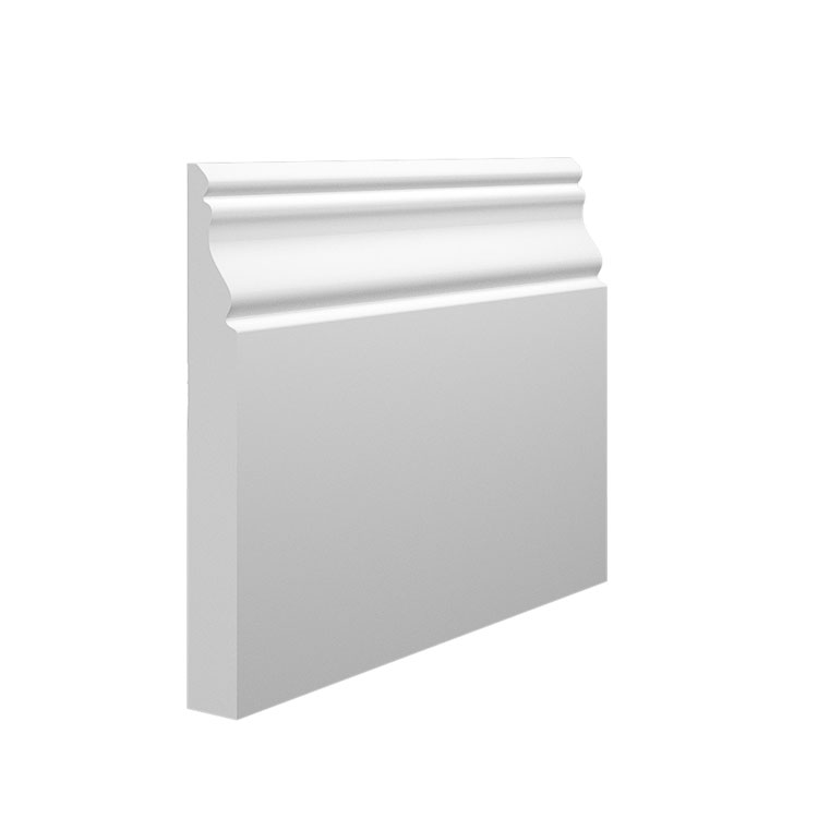 White 95mm Ogee Skirting Board 25m  Pack of 1  Zest Wall Panels   Venture Building Plastics