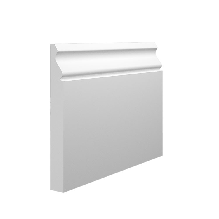 Mini Ogee 1 MDF Skirting Board - Size: 145mm x 18mm, Finish: Primed