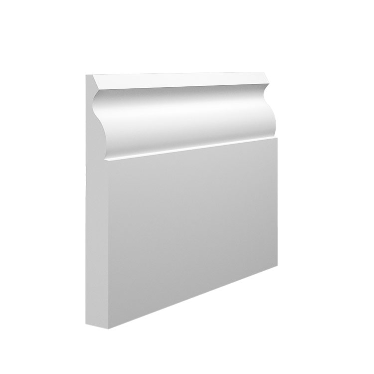Ogee 1 MDF Skirting Board - Size: 145mm x 18mm, Finish: Primed