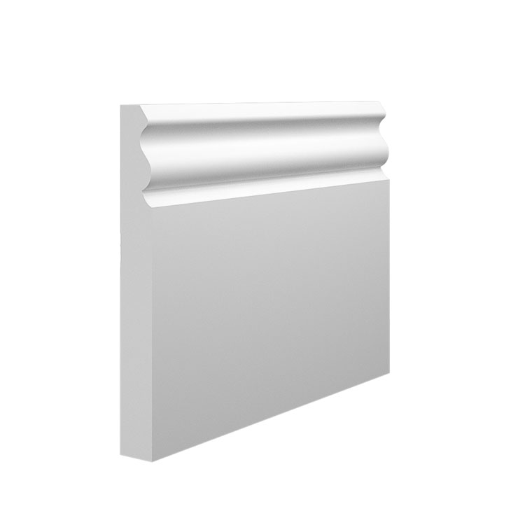 Vintage 2 MDF Skirting Board - Size: 145mm x 18mm, Finish: Primed