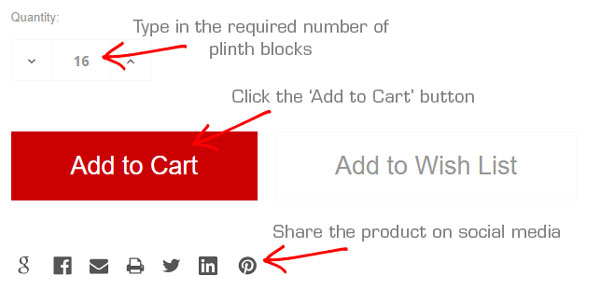 Add Your Plinth Blocks To The Cart And Continue To The Checkout