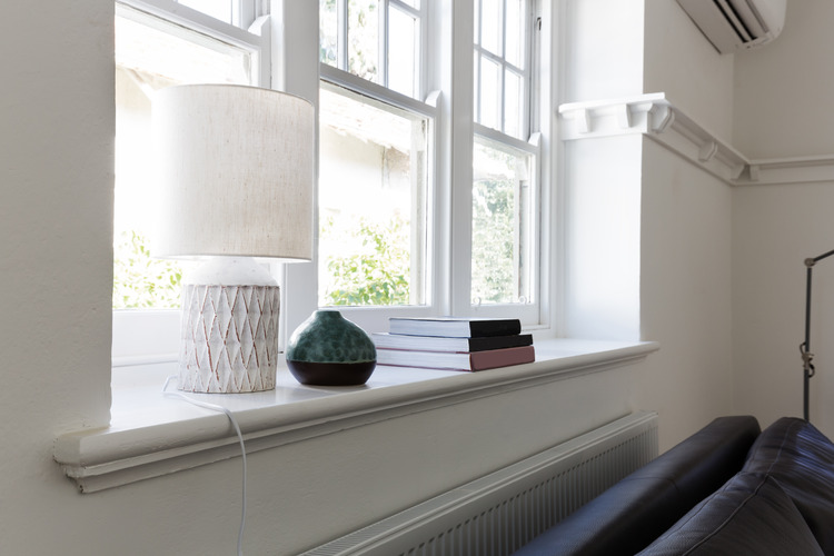 Decor on a painted window sill