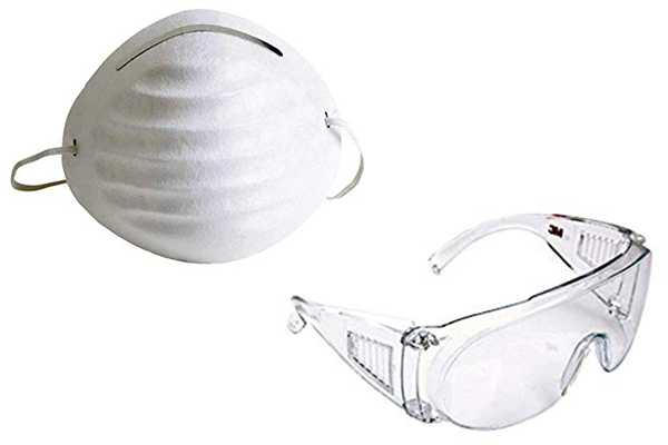 Dust Mask and Eye Googles for protection - Safety Wear