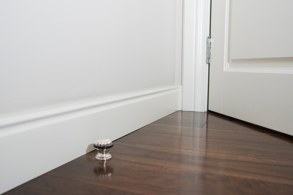 Photograph showing finished gloss skirting boards