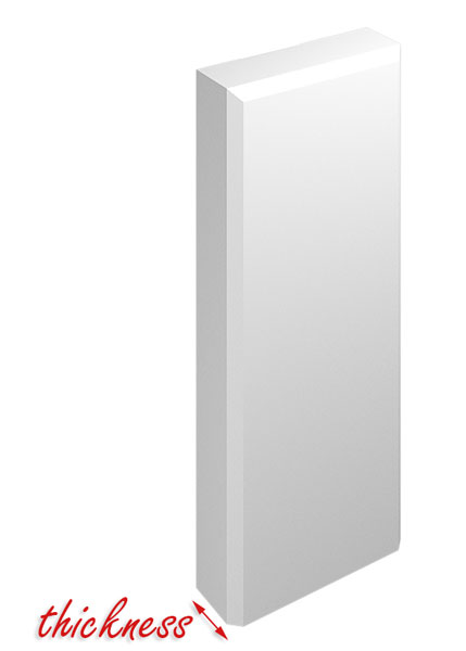 Image Showing What The Thickness Option Changes On Plinth Blocks
