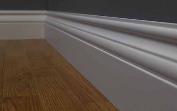 Skirting boards in a consistent decor Clay grey old wood oak 6986 MEISTER