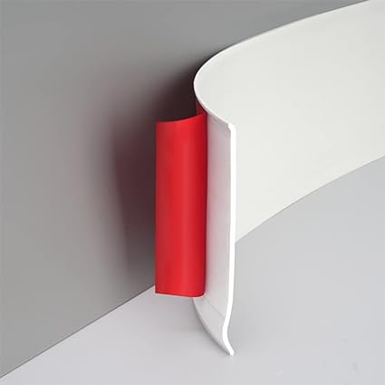 Peel and stick skirting cover with adhesive backing