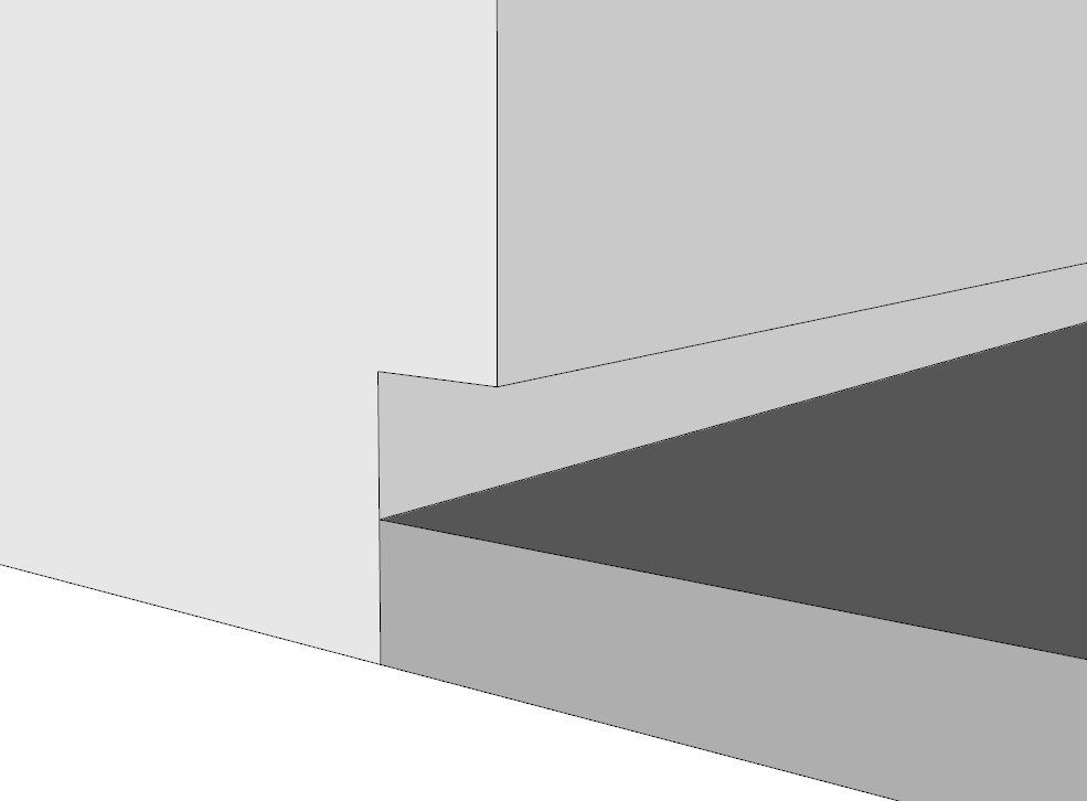 Shadow gap skirting recess render