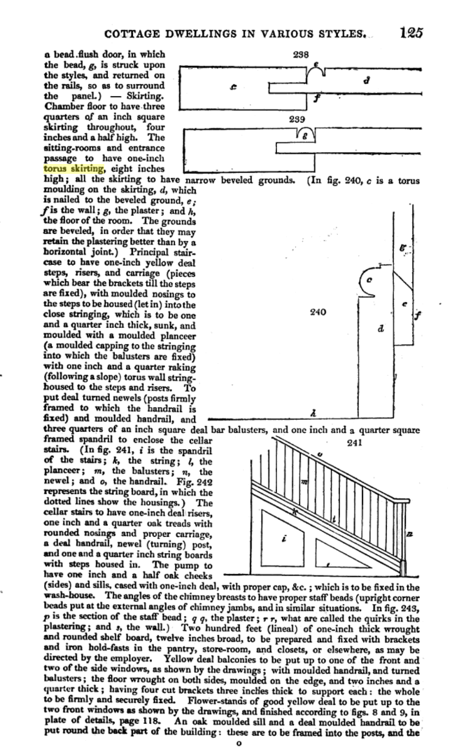 Torus Skirting Board Design in An Encyclopaedia of Cottage, Farm and Villa Architecture and Furniture