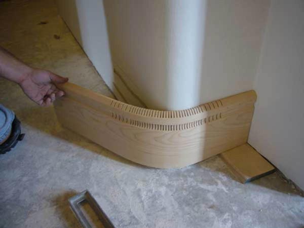 Using Kerf Cuts To Allow The Skirting Board To Bend